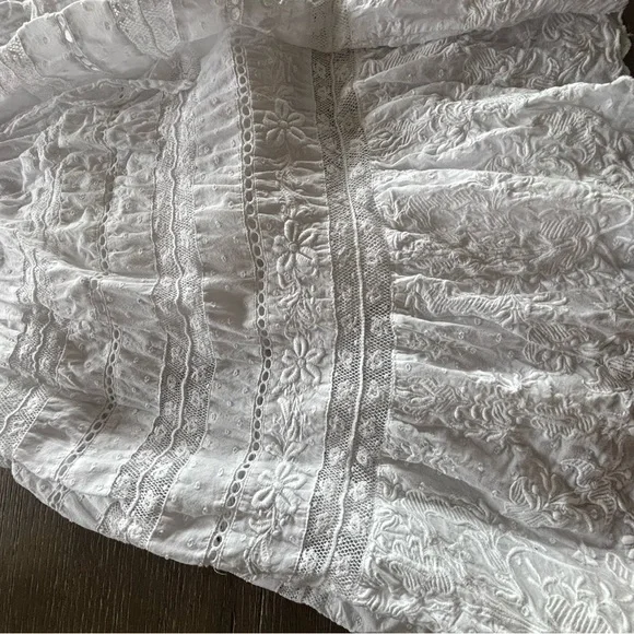 LoveShackFancy White Lace A-Line Skirt - Picture 4 of 4